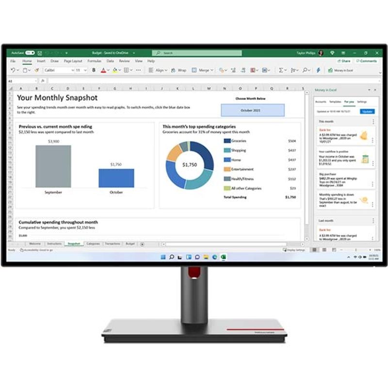 Lenovo Monitor LENOVO ThinkVision P27q-30 27″ / QHD / IPS / 75Hz / 4ms (crni) image