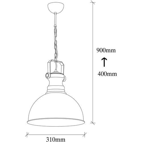 Opviq Vislica SIENA antique, metal- drvo, promjer 31 cm, visina 85 cm, promjer sjenila 31 cm, visina 40 cm, duljina kabla 45 cm, podesvia visina, E27 40 W, Sağlam - 3710 slika 3