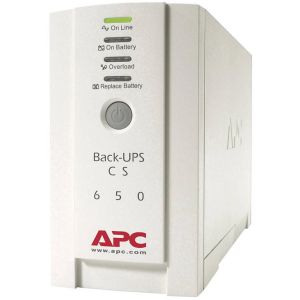 APC  BK650EI Back-UPS 650VA, Standby, Tower, 650VA/400W, 230V, AVR, 4x IEC C13 (3x Full + 1x Surge), Battery 9Ah (RBC17), Line Protection RJ-45 phone/fax/modem/DSL