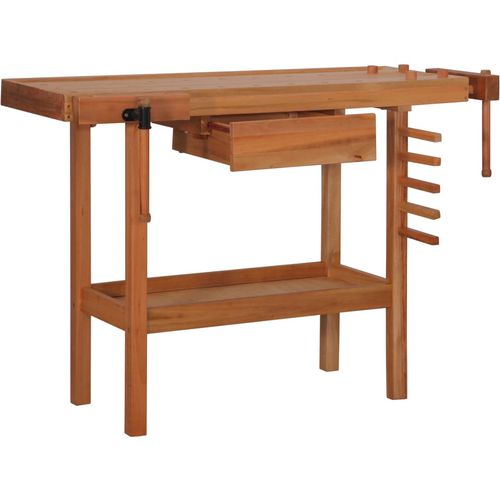Radni stolarski stol s ladicom i 2 stege drveni slika 16