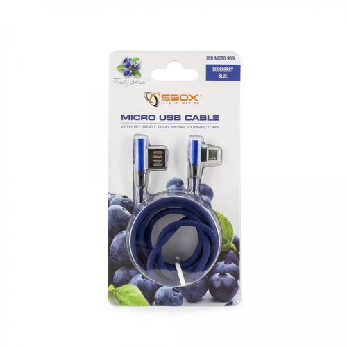 SBOX kabel USB->Micro USB 90 M/M 1,5M plavi slika 2