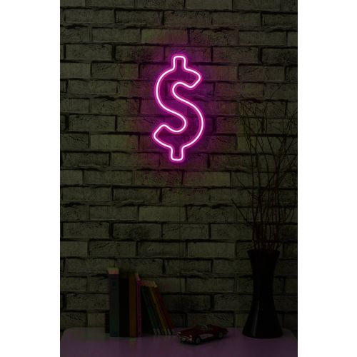 Wallity Ukrasna plastična LED rasvjeta, Dollar Sign - Pink slika 3