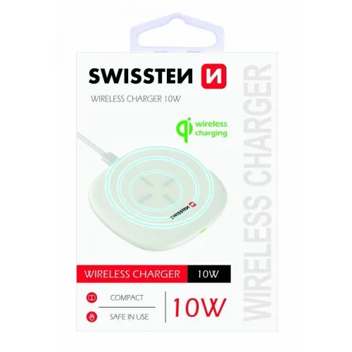 Swissten wireless punjač 10W + kabl USB-A/USB-C 1.5m bela slika 3