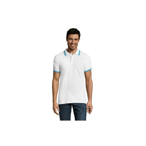 PASADENA MEN muška polo majica sa kratkim rukavima - Bela/aqua, 3XL  slika 1