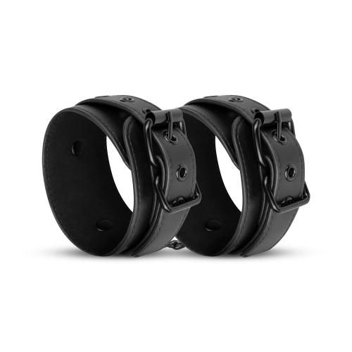 Faux Leather Handcuffs - Black slika 8