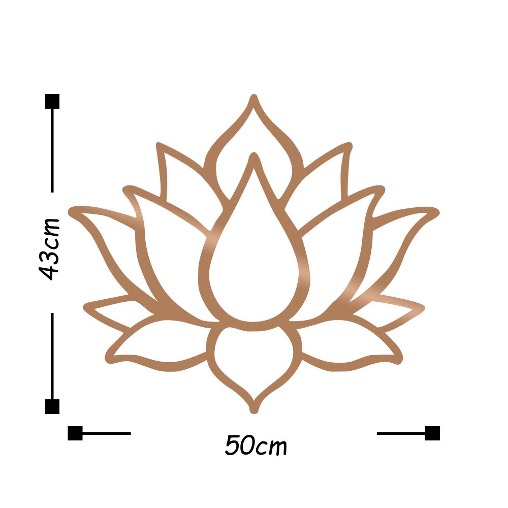 Lotus Flower 1 - Ukrasni Metalni Zidni Dodatak od Bakra slika 3
