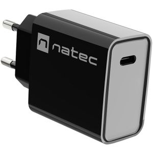 Natec NUC-2060 RIBERA USB Type-C Charger, QC3.0 & PD3.0, 3A 20W, Black