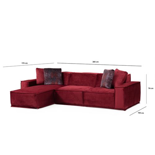 Atelier Del Sofa Kutna garnitura LEGO, tamno crvena, Lego Corner 8 (Chl-O1-1R) slika 3