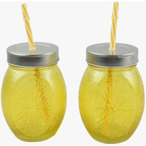 Čaša sa slamčicom - dve u setu - žuta slika 3