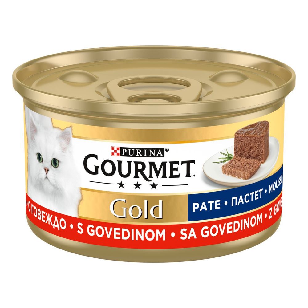 GOURMET GOLD Hrana za mačke, mousse Govedina, 85g slika 1