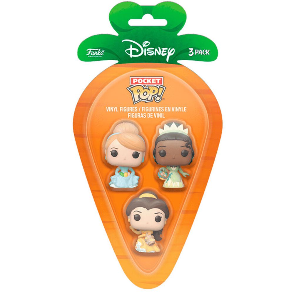 Carrot Pocket POP Blister: 3 Figurice Disney Princeze - Pepeljuga, Tiana, Bella slika 3