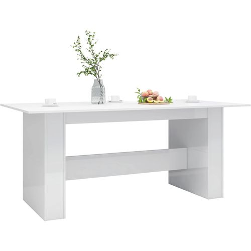 Blagovaonski stol visoki sjaj bijeli 180 x 90 x 76 cm iverica slika 25