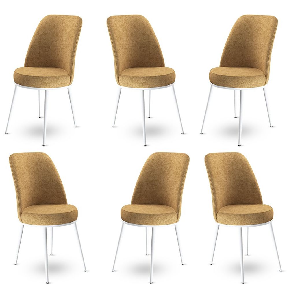 Dexa - Cappuccino, Bijeli Set Stolica (6 Komada) slika 1