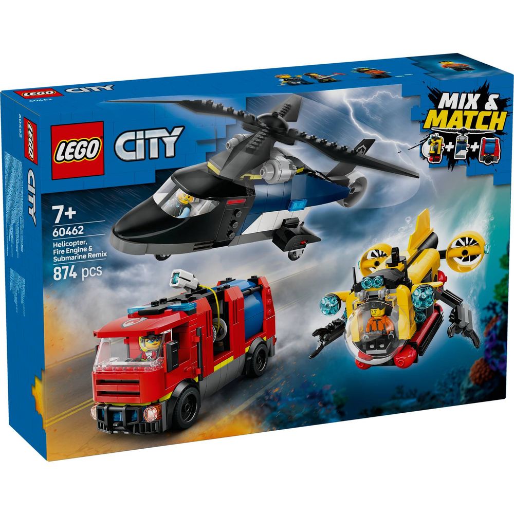 LEGO 60462 Helikopter, vatrogasni kamion i podmornica slika 1