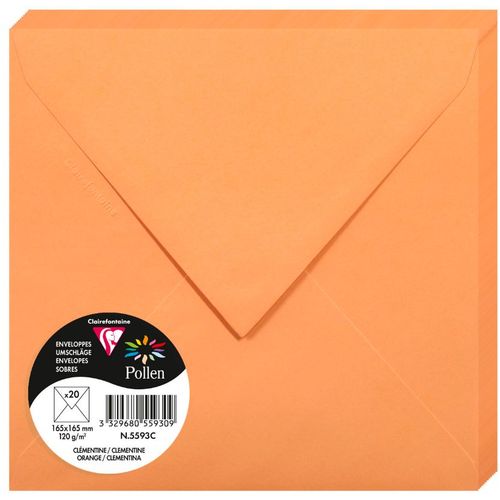 Clairefontaine kuverte Pollen 165x165mm 120gr orange 1/20 slika 1
