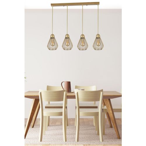 Armut 4 Lü Sıralı Eskitme Sarkıt Gold Chandelier slika 1