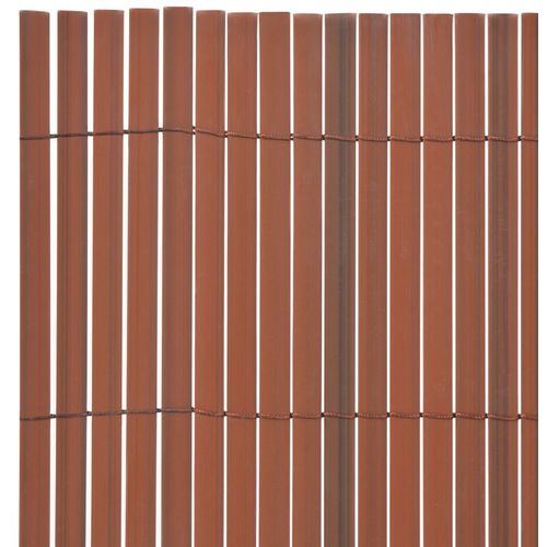 Dvostrana vrtna ograda PVC 90 x 500 cm smeđa slika 16