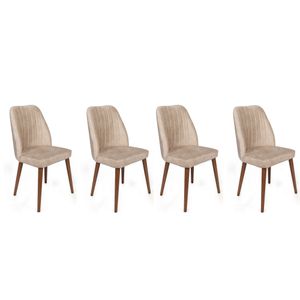 Hanah Home Alfa-464 V4 Cream
Walnut  Chair Set (4 Pieces)