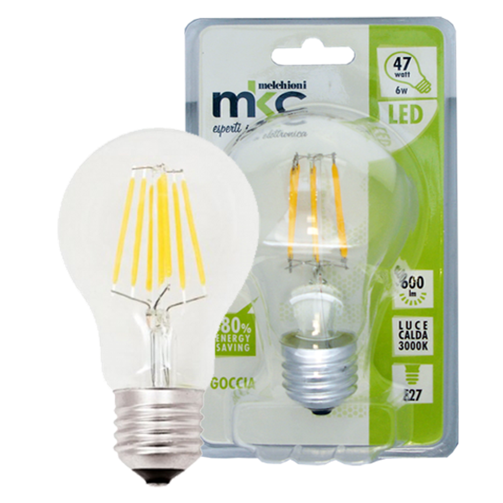 MKC Sijalica,LED 6W, E27, 220V AC, toplo/bijela svjetlost - LED GOCCIA A60 E27/6W slika 1