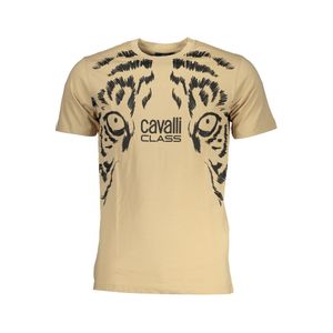 CAVALLI CLASS MEN'S SHORT SLEEVED T-SHIRT BEIGE