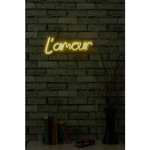 Wallity Ukrasna plastična LED rasvjeta, L'amour - Yellow slika 11