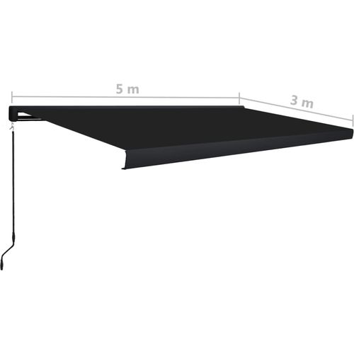 Kazetna tenda na ručno uvlačenje 500 x 300 cm antracit slika 18