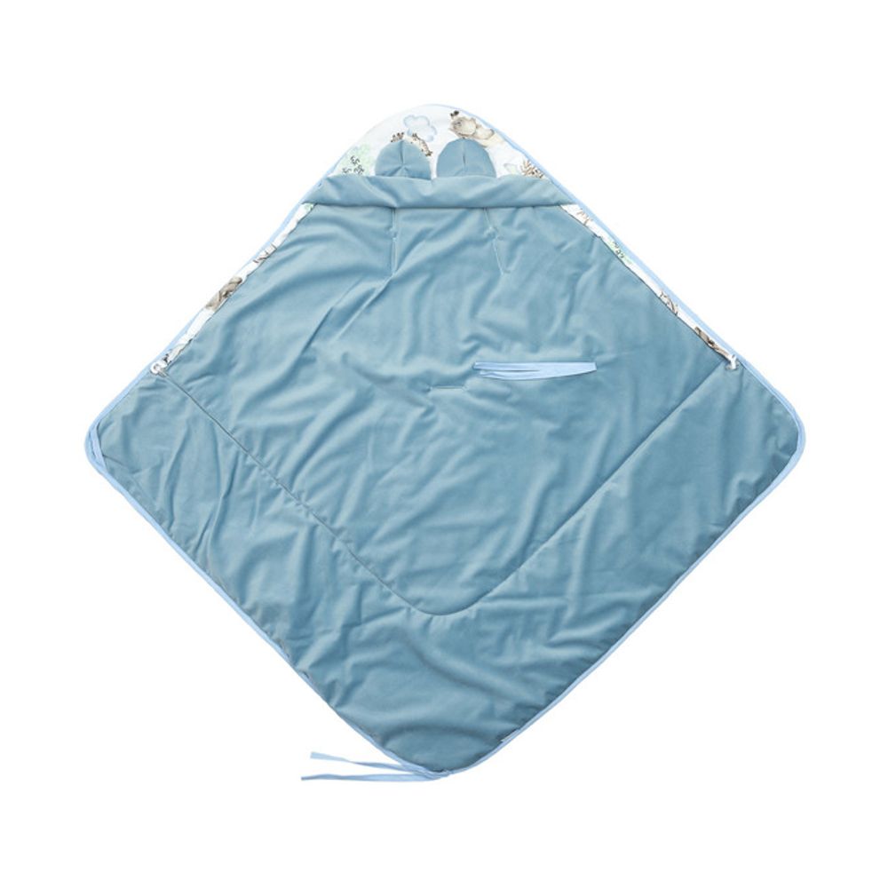 Baršunasti kolević swaddle deka xl stroll plava slika 2