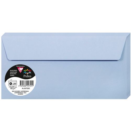 Clairefontaine kuverte Pollen 110x220mm 120gr lavander blue 1/20 slika 1