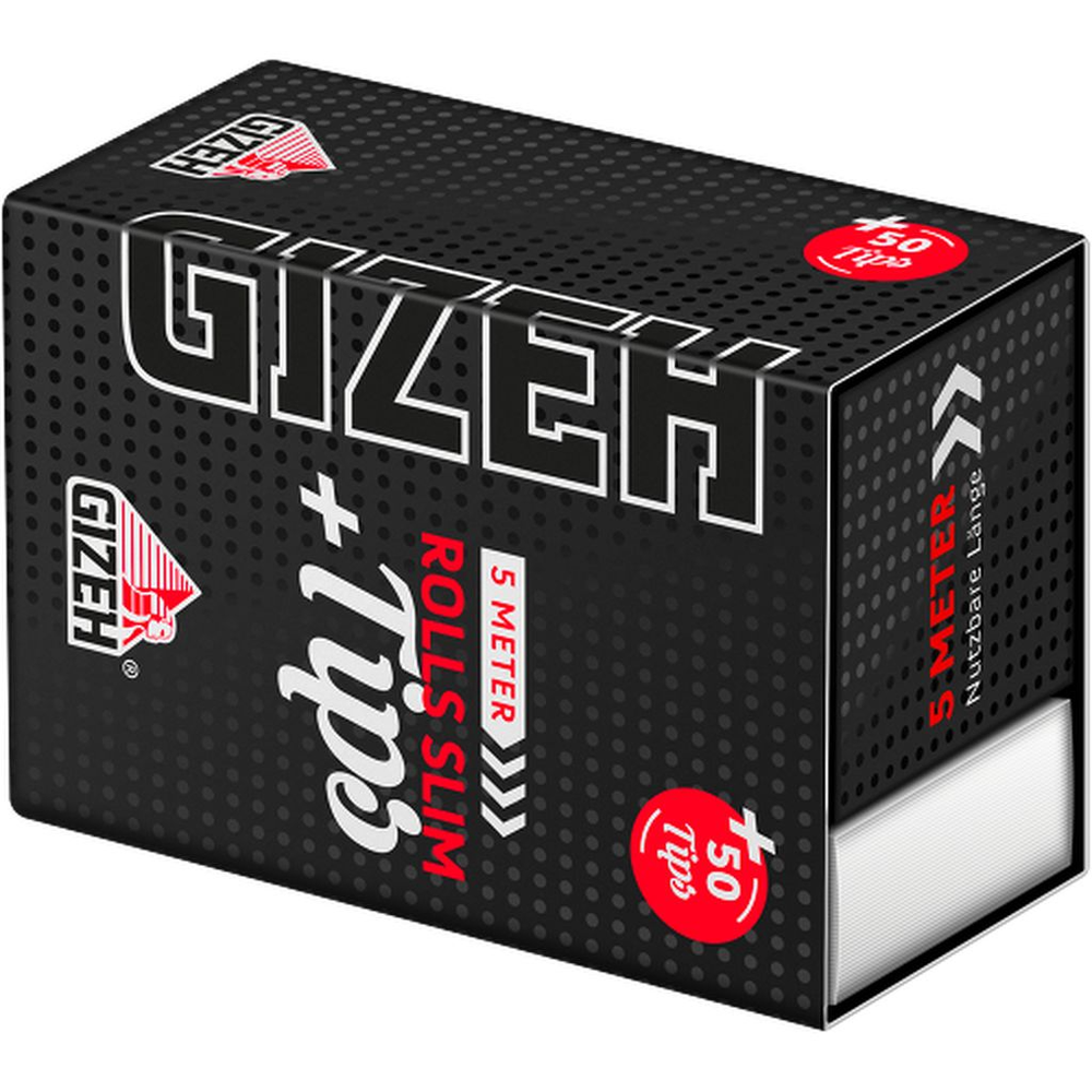 Gizeh papir za motanje Black Roll 5m + 50 tips pakovanje 20 kom slika 2