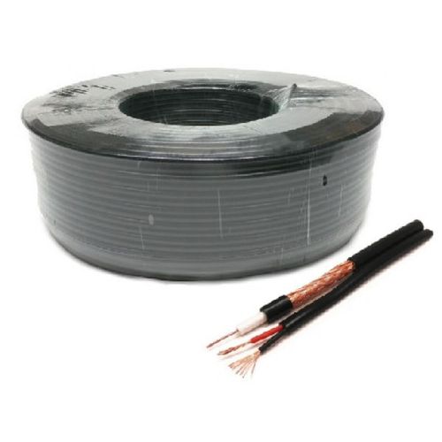 KABL-COAX-RG59+2X0.75 CCA/PVC/100M Koaksialni kabl sa napojnim kablom 2x0,75mm black 100m slika 1