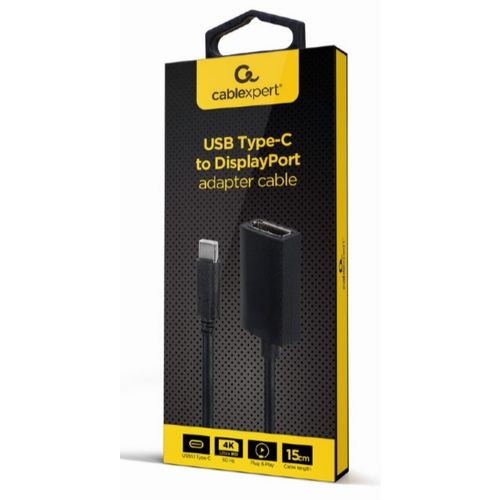A-CM-DPF-02 Gembird USB Type-C to DisplayPort adapter cable, 4K, 15 cm, black slika 3