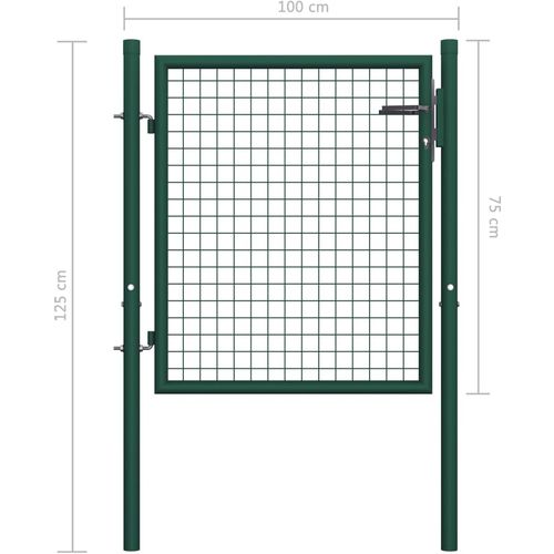 Vrata za ogradu čelična 100 x 75 cm zelena slika 5