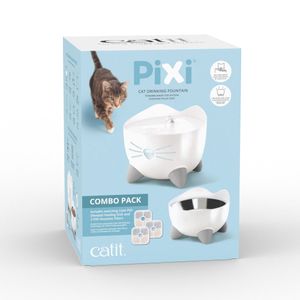 Hagen Catit Pixi Combo Pack fontana za mačke bela + filteri + posuda za hranu