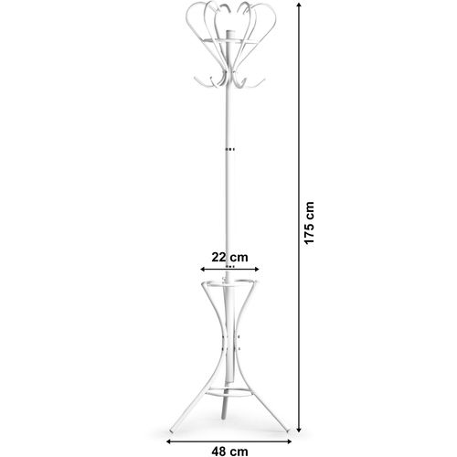 Vješalica s dodatkom za kišobrane bijela slika 5