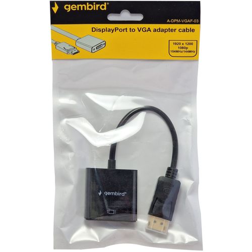 A-DPM-VGAF-03 ** Gembird DisplayPort to VGA adapter cable, BLACK (379) slika 2