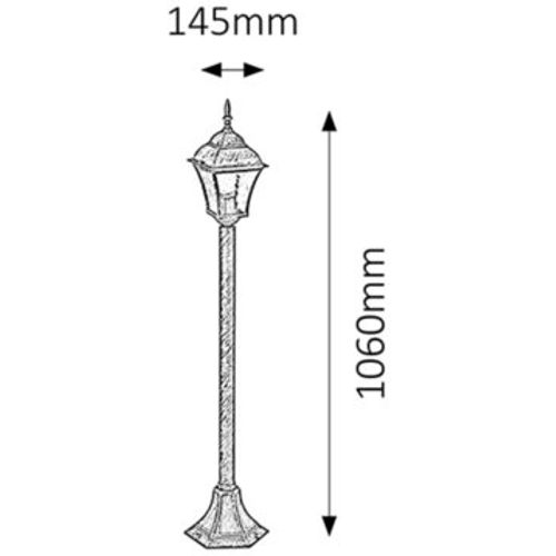 Rabalux Toscana spoljna lampa 1m E27 60W staro zlato IP43 Spoljna rasveta slika 2