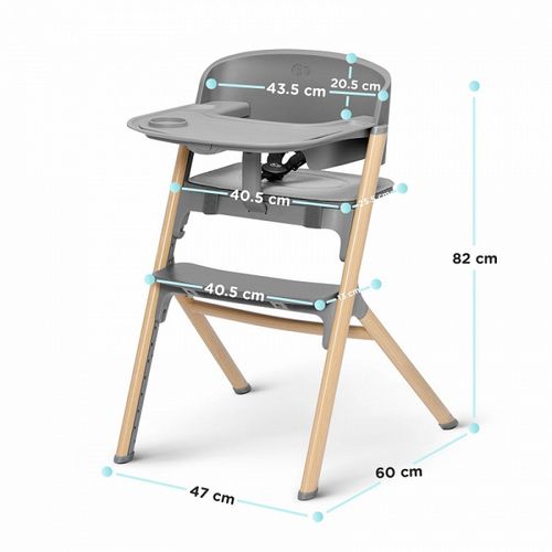 Kinderkraft stolica za hranjenje IGEE CLOUDY GREY slika 5