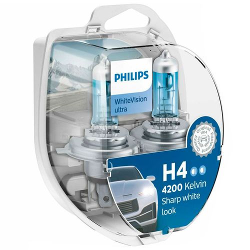 Sijalica H4 + W5W +60% PHILIPS White Vision Ultra Set 2+2 kom, slika 1