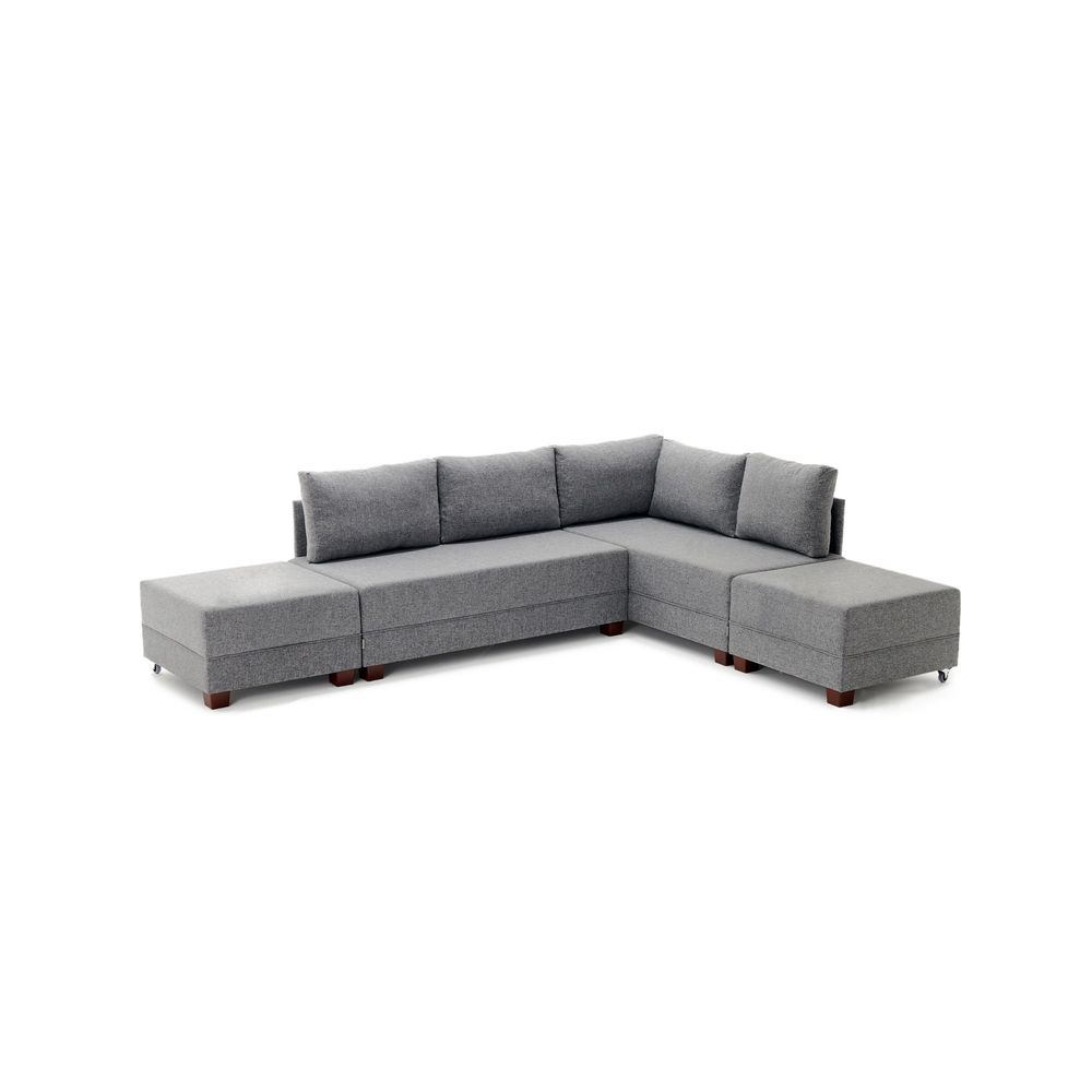 Ugaona Sofa na Razvlačenje Fly - Desni Kut, Siva slika 11