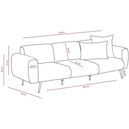 Atelier Del Sofa Trosjed, Side - Anthracite slika 8