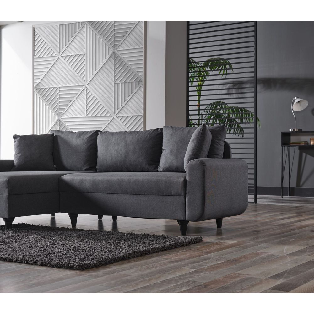 Krevetna sofa u kutu Flavia – siva slika 10