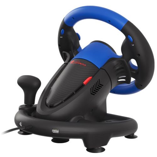 Natec NGK-1566 GENESIS SEABORG 350, Driving Wheel for PC/Console, 10-inch Wheel, Dual-motor Feedback, Gear Shift Knob/Pedals, Accelerator/Brake Pedals, 15 Buttons, USB slika 2
