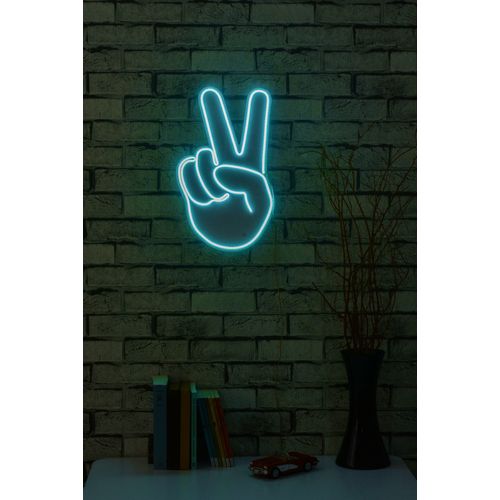Wallity Victory Sign - Plava Dekorativna Plastična LED Rasveta slika 3