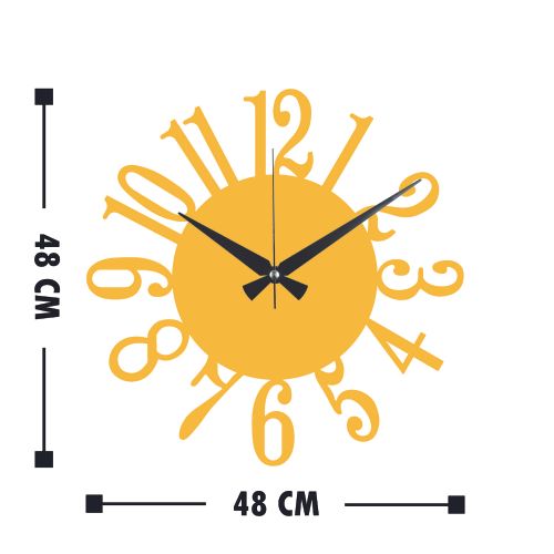 Wallity Ukrasni metalni zidni sat, Metal Wall Clock 14 - Gold slika 3