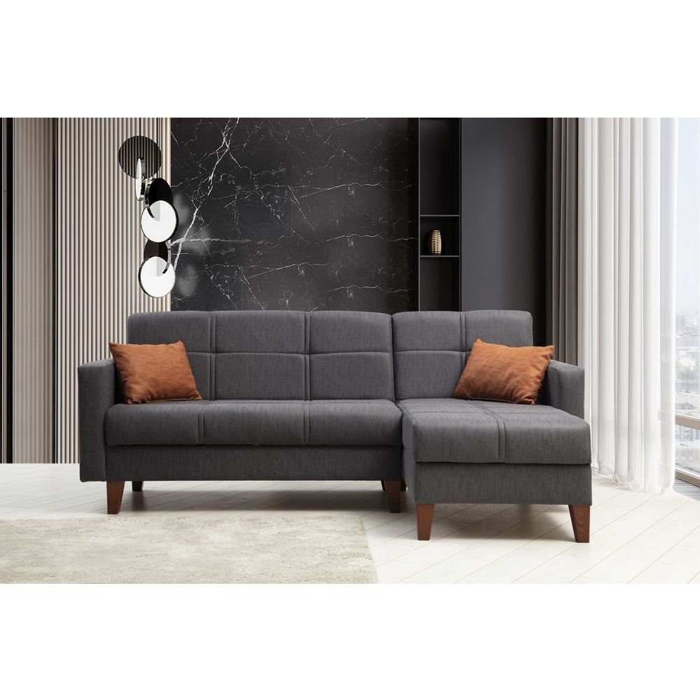 Polya - Tamnosiva Ugaona Sofa na Razvlačenje slika 3