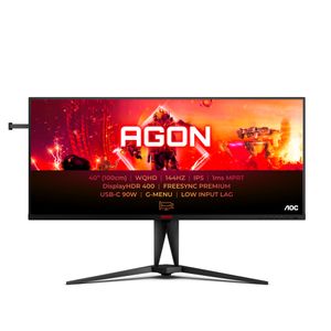 Monitor AOC AG405UXC 40"/IPS,21:9/3440x1440/144Hz/1ms MPRT/HDMIx2,DP,USB/Freesync/visina/VESA/crna