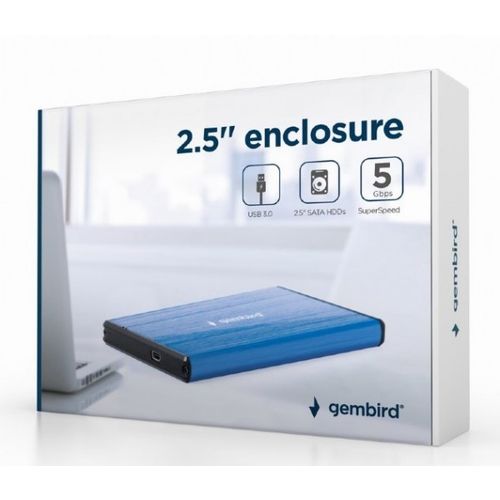 EE2-U3S-3-DB Gembird USB 3.0 Externo kuciste za 2.5 SATA hard diskove, aluminium, deep-blue slika 2