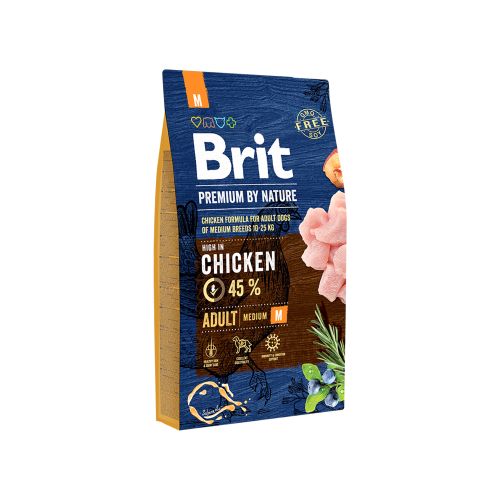 Brit Premium by Nature Adult M, za odrasle pse srednjih pasmina, piletina, 8 kg slika 1