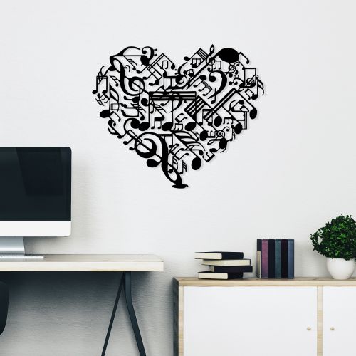 Wallity Metalna zidna dekoracija, Musical Heart slika 1