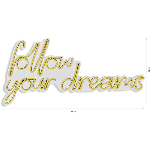 Follow Your Dreams - Yellow Yellow Decorative Plastic Led Lighting slika 9